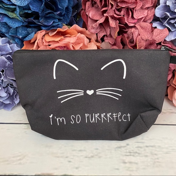 Black Cat Cosmetic Makeup Toiletry Bag Clutch - Picture 10 of 13